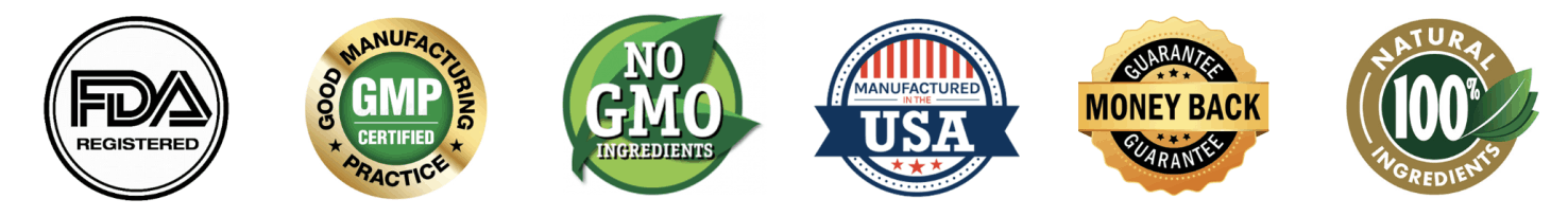 Nerve Alive FDA registered GMP certified non-GMO trust badges